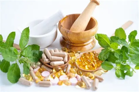 Herbal remedies on a table